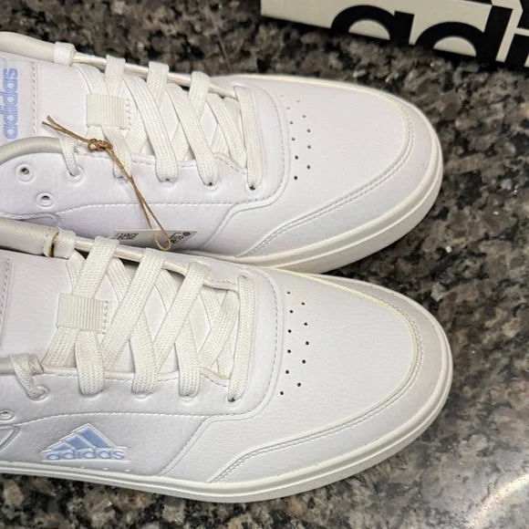 Adidas White and Light Blue Sneakers NWT 11 - Picture 4 of 14